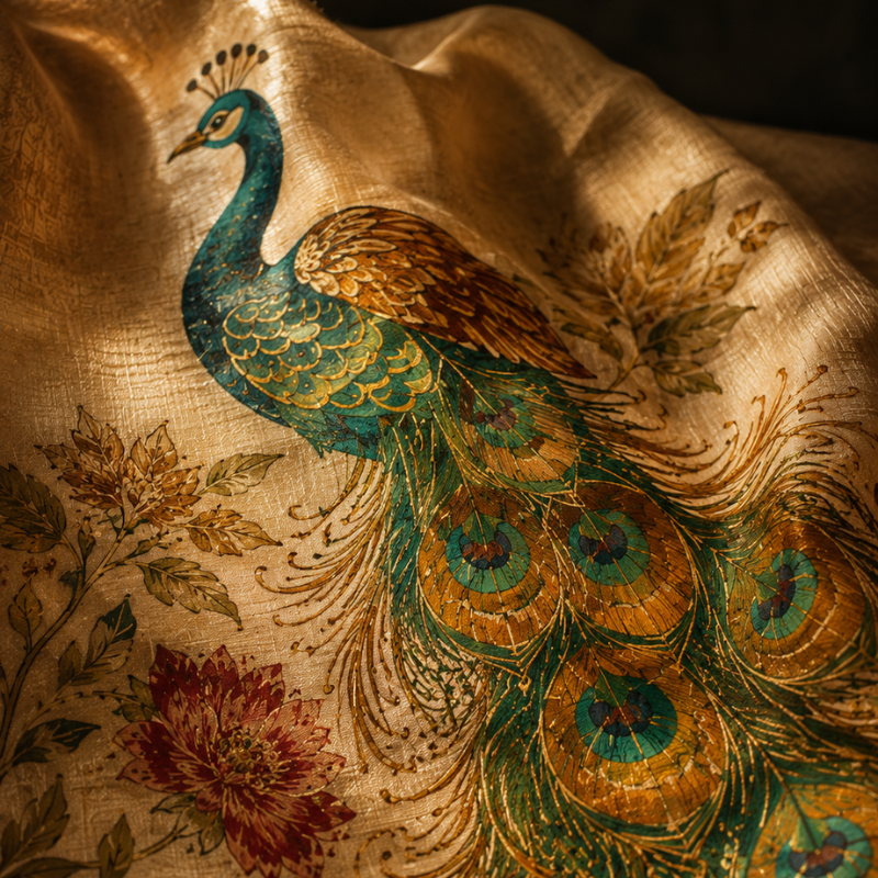 Hand Painted Saree design with modern styling and creative design elements