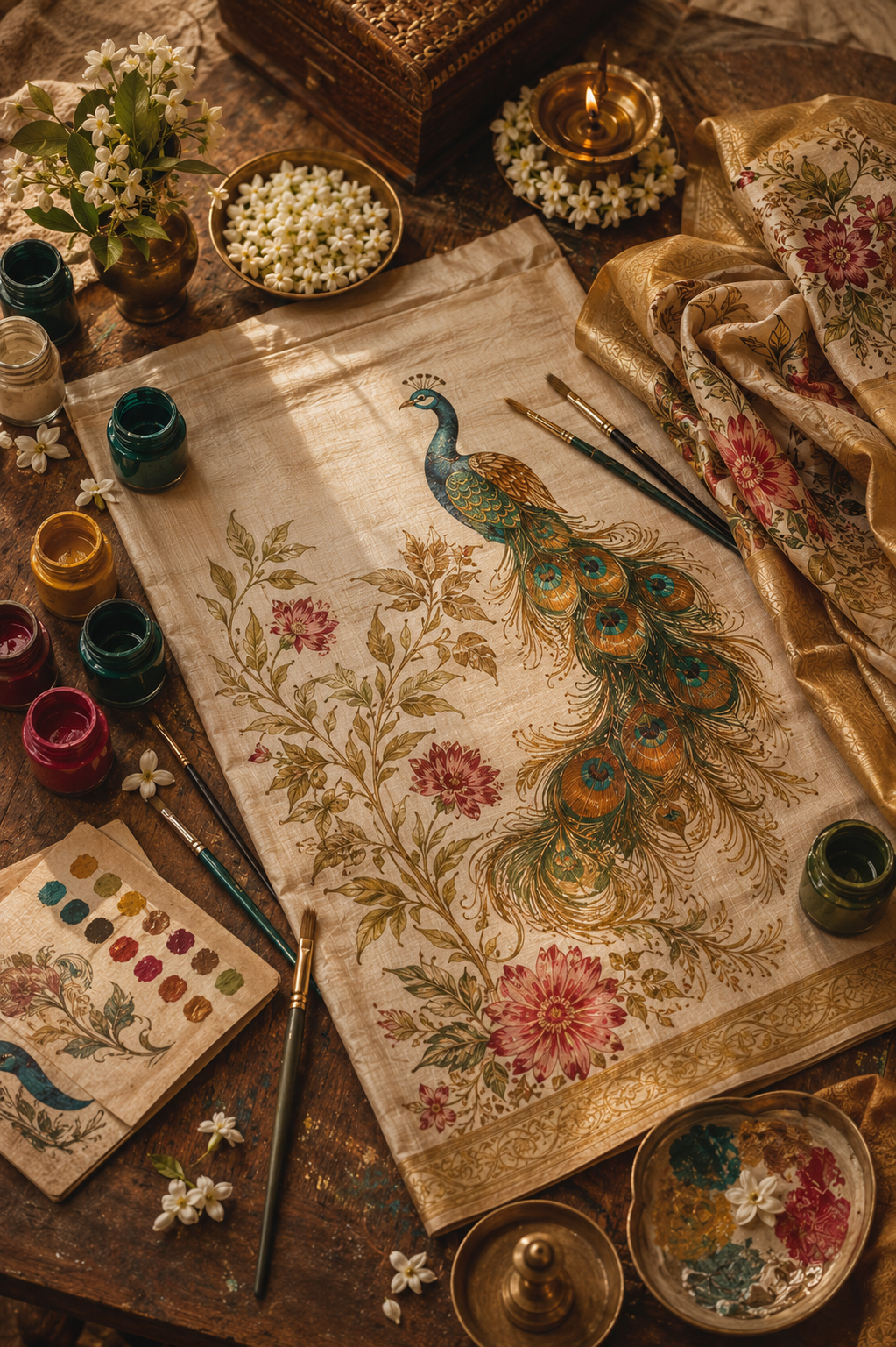 Elegant Custom Saree Design highlighting handcrafted details and cultural inspiration